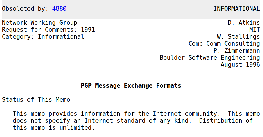 PGP, IETF